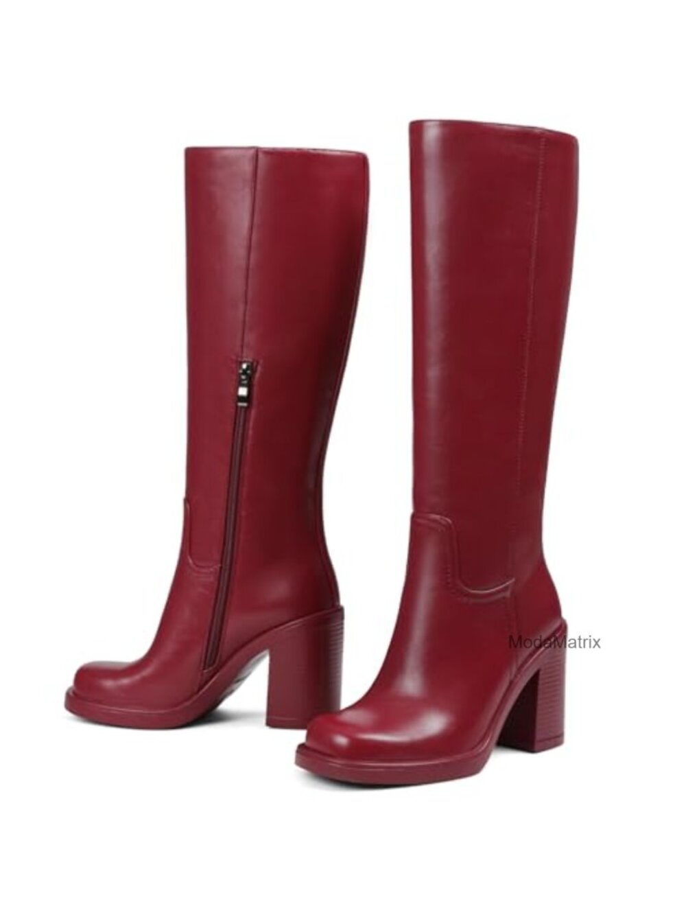 Wide Calf Knee High Boots Platform Chunky Heel Tall Boots